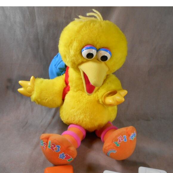 Sesame Street Play & Teach Big Bird Plush Works READ TYCO 1999 Vintage - Picture 3 of 10